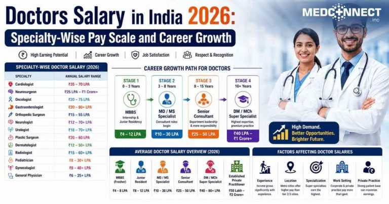Doctors Salary in India 2026 Specialty-Wise Pay Scale and Career Growth